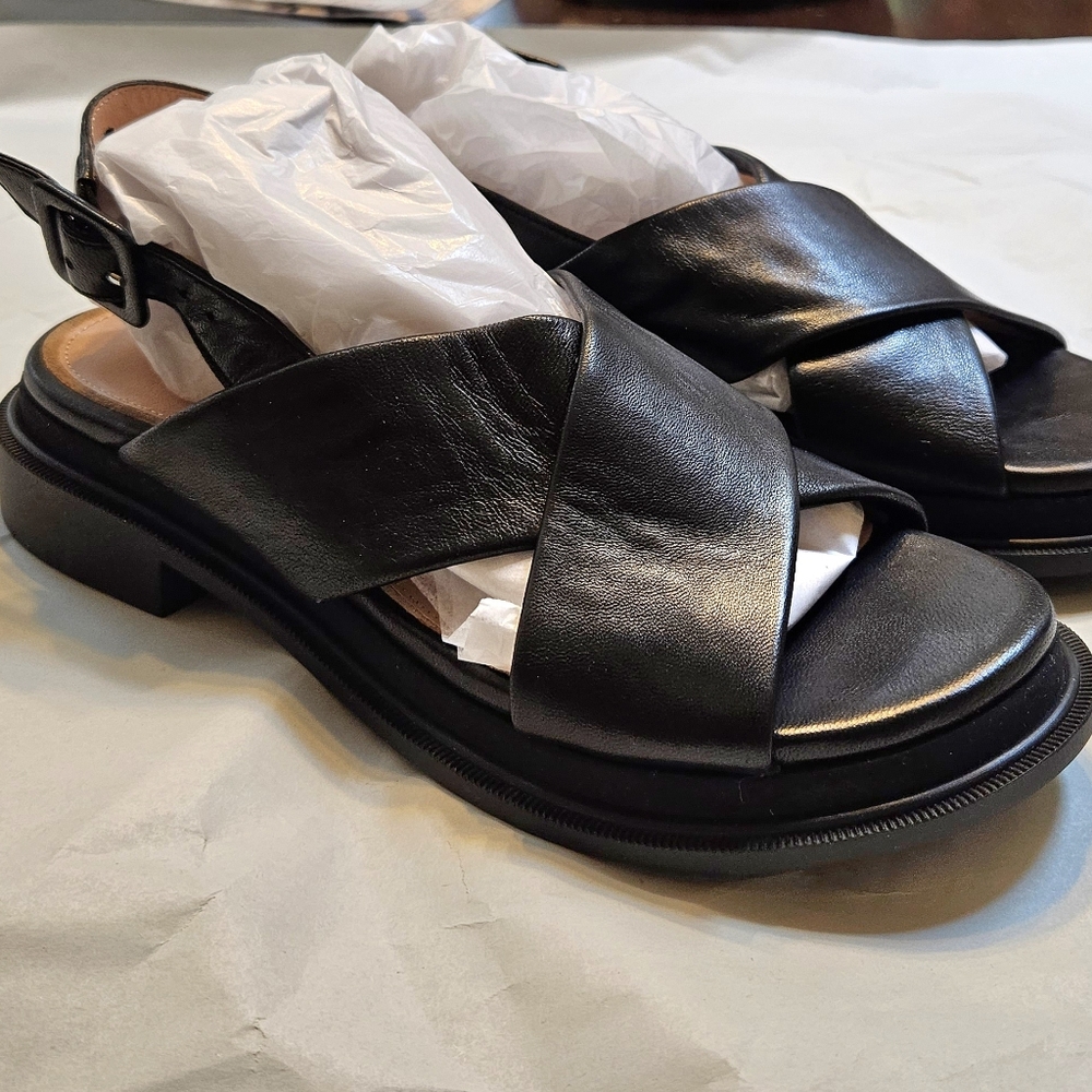 Robert Clergerie Paris Mule Black Leather Slingback Sandals Size 8 - Picture 12 of 14